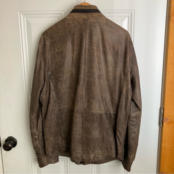 Brown Lamb Leather Zipper Jacket by Overland - Picture 2 of 16